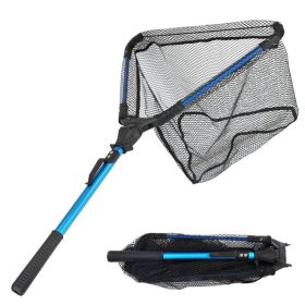 1Pc Foldable Fishing Net For Summer With Aluminum Alloy Rod EVA Handle Durable 5MM Hexagonal Nano Coating Nylon Mesh Collapsible Landing Net Safe Fish