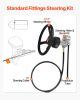 Outboard Steering System 13\' Outboard Rotary Steering System 13 Feet Boat Steering Cable with 13\" Wheel Durable Marine Steering System"