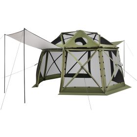 VEVOR Pop up Gazebo Screen Tent, 13 x 13 ft, 13-Sided Spherical Camping Canopy Tent with Removable Top & Carry Bag, Quick-Set & Bite-Proof